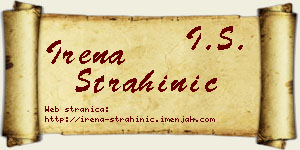 Irena Strahinić vizit kartica
